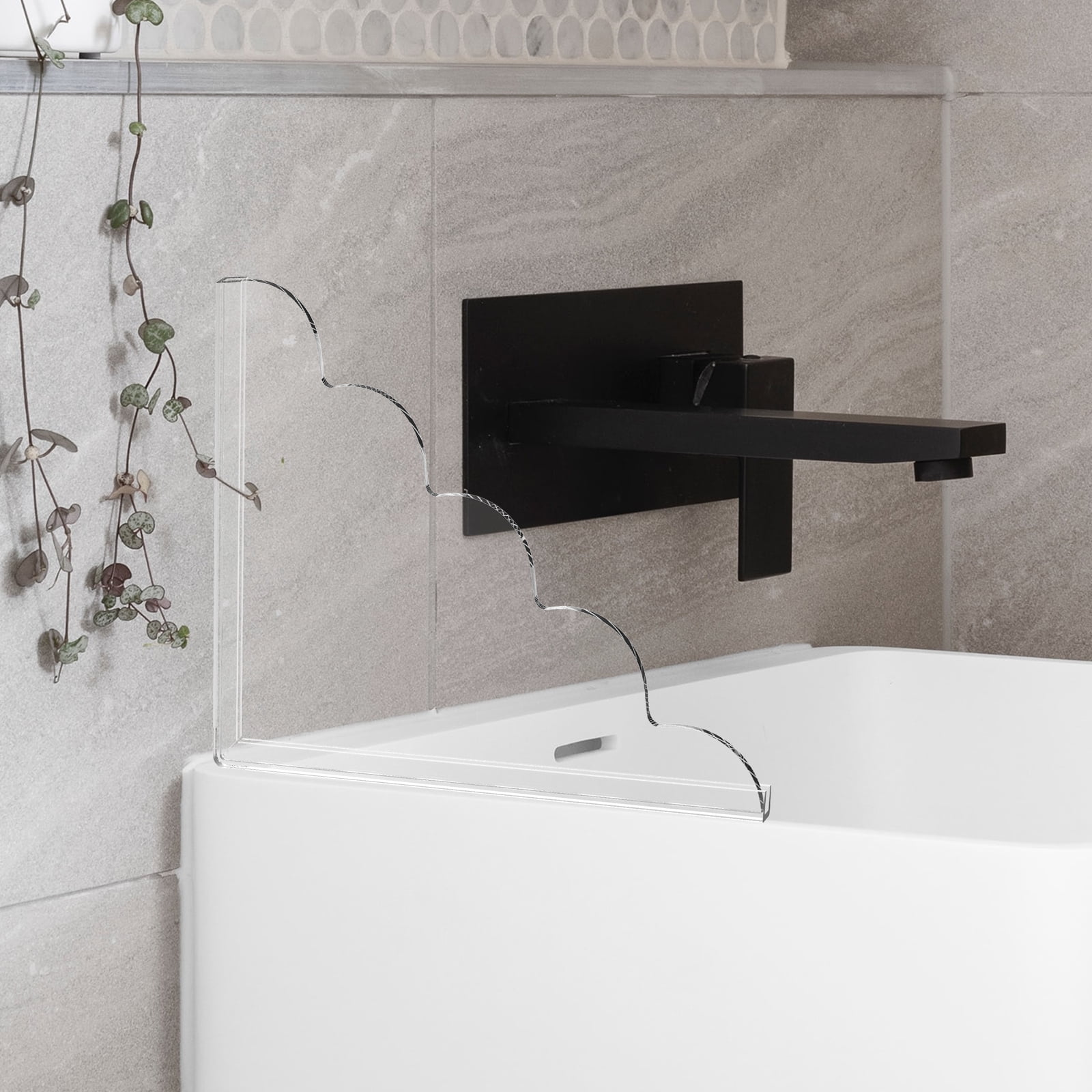 2Pcs Acrylic Shower Splash Guards With Silicone Base Waterproof Transparent Bathtub Water Guards Easy To Install Wear Resistant Tub Corner Guards for Bathroom