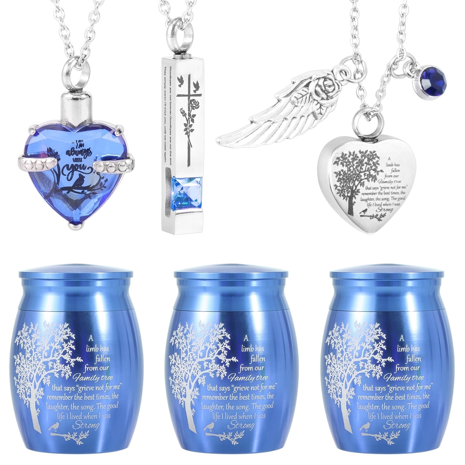 LINFANG Stainless Steel Cremation Urn Necklace Assorted Style Exquisite Ash Urn Pendant Necklace for Women Men Keepsake