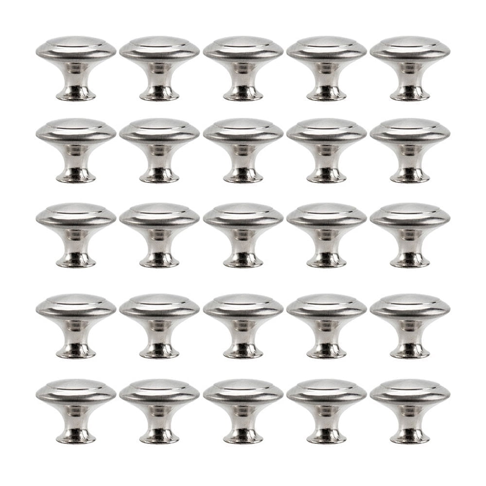 Rzvnmko 25pcs Kitchen Cabinet Knobs Pulls,Brushed Nickel Cabinet Knobs,Drawer Dresser Handles Cupboard Door Heavy Knobs,Kitchen Cabinet Hardware with Screws for Bathroom Drawer,Silver