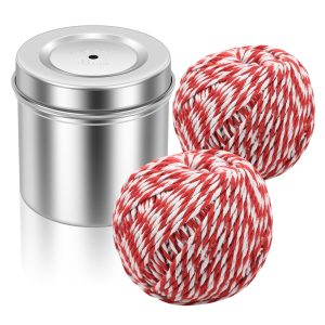 Xiyztok Kitchen Twine with Stainless Steel Dispenser, 2 Pack 2MM 216FT Cotton Butcher Twine Natural Cooking Strings for Meat Turkey Roast