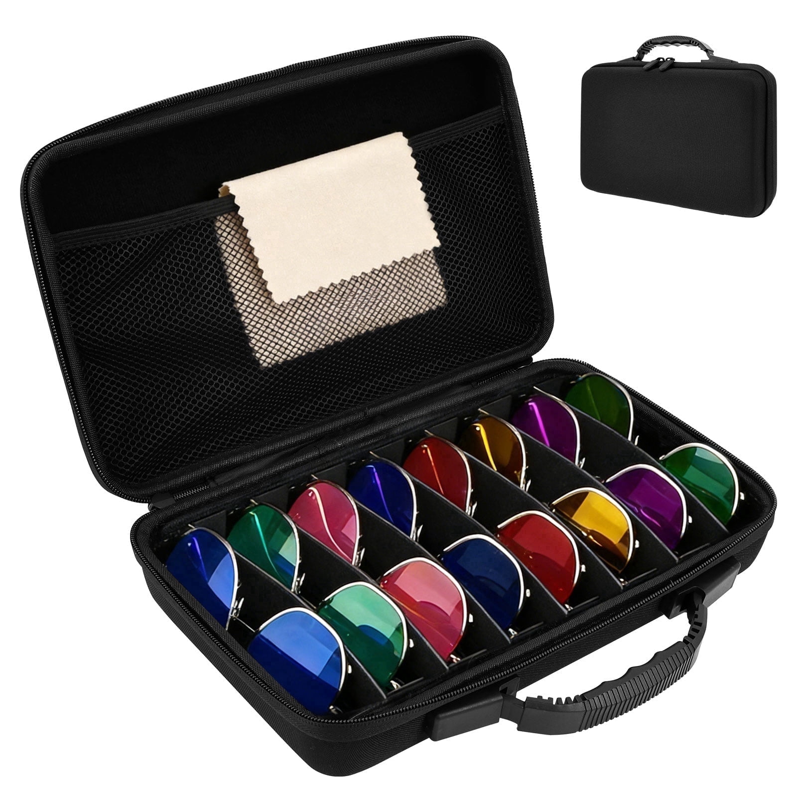 Travel Sunglasses Organizer? Hard Shell? Travel Sunglasses Case Adjustable Slots for Multiple ?Eyeglass Case Waterproof Design for Men Women