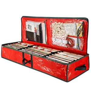 Fvkrnyz Wrap Storage Bag Waterproof Underbed Storage Organizer with Reinforced Handles Large Wrapping Paper Storage Box Holiday Accessories for Paper Tags & Bows