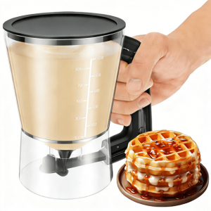 Jetcloudlive Pancake Batter Dispenser with Sturdy Handle 30oz/1L Waffles Batter Separator Dishwasher Safe for Pancake Cupcake Waffles