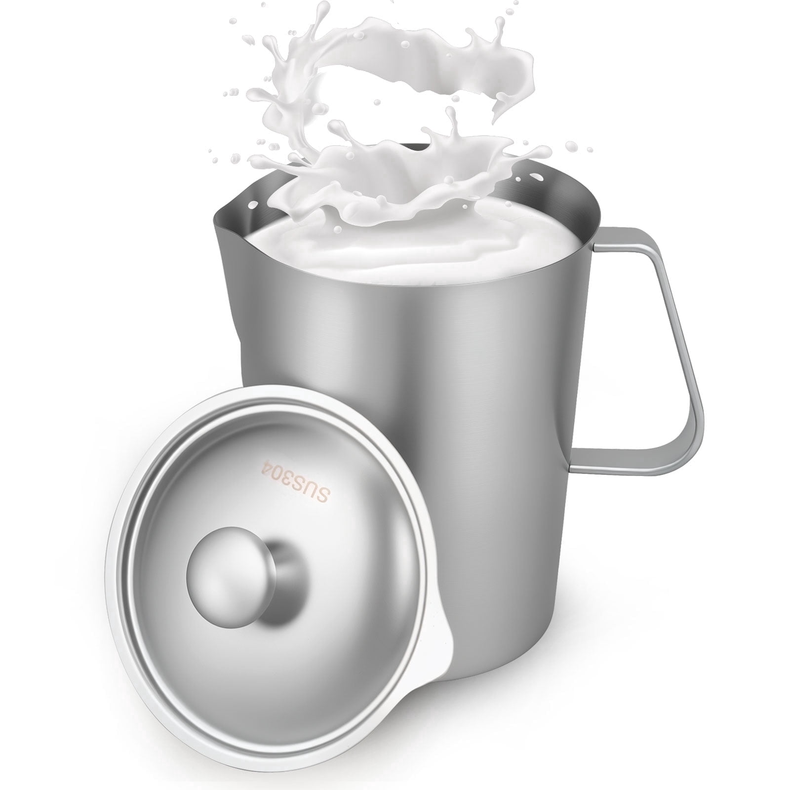Milk Frothing Pitcher, 70oz/2000ml Stainless Steel Creamer Frothing Pitcher Cup , Perfect for Espresso Machines, Milk Coffee Frothers, Latte Art