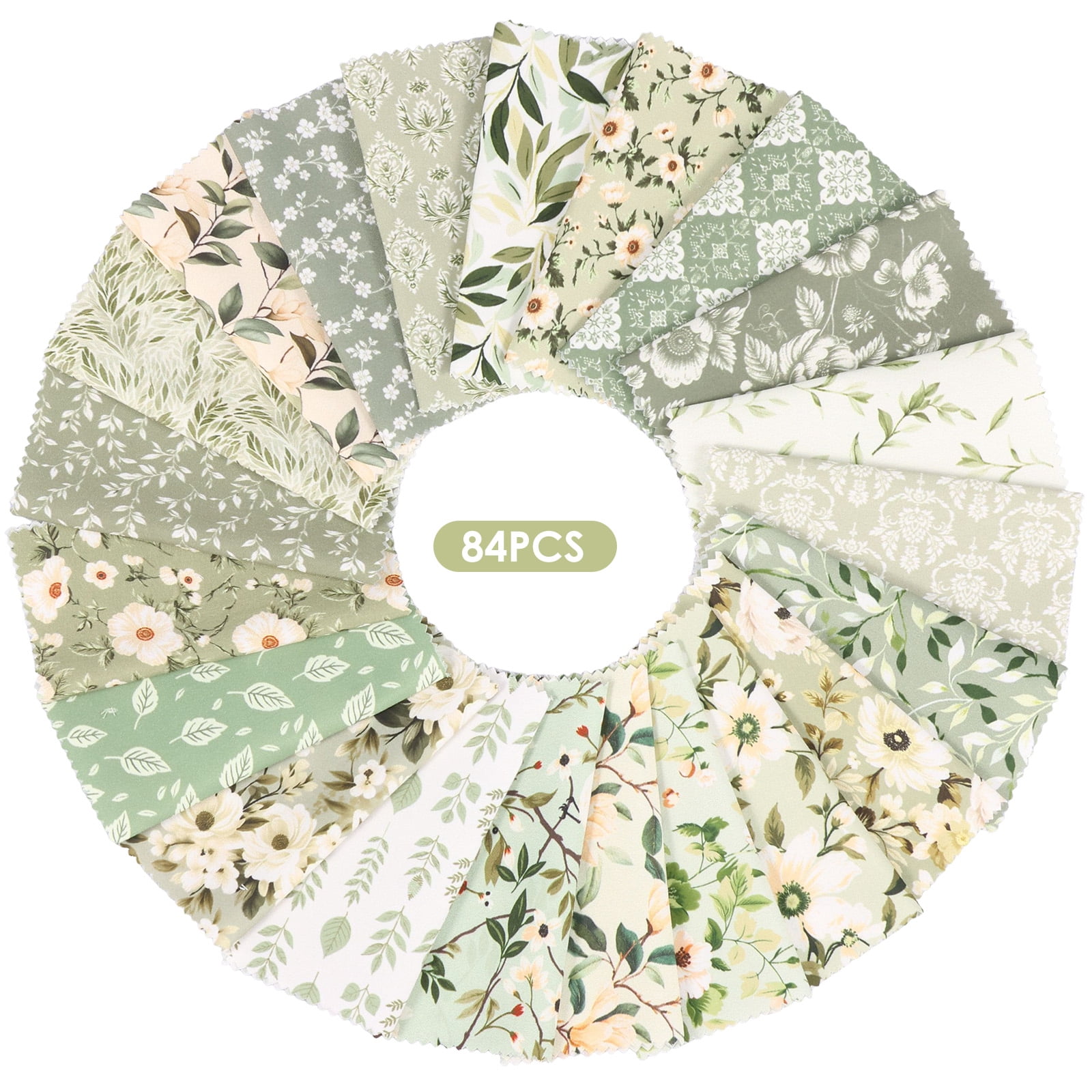 84 Pcs Quilting Fabric Square 5 x 5 inches Cotton Fabric Bundle Pre-Cut Quilt Fabric Squares Patchworkfor DIY Craft Sewing Scrapbooking