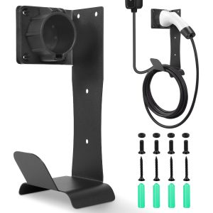Austok EV Charger Holder Cable Organizer Wall Mounted Electric Car Charger Cord Holder No Cable Cutting for Garage Outdoor