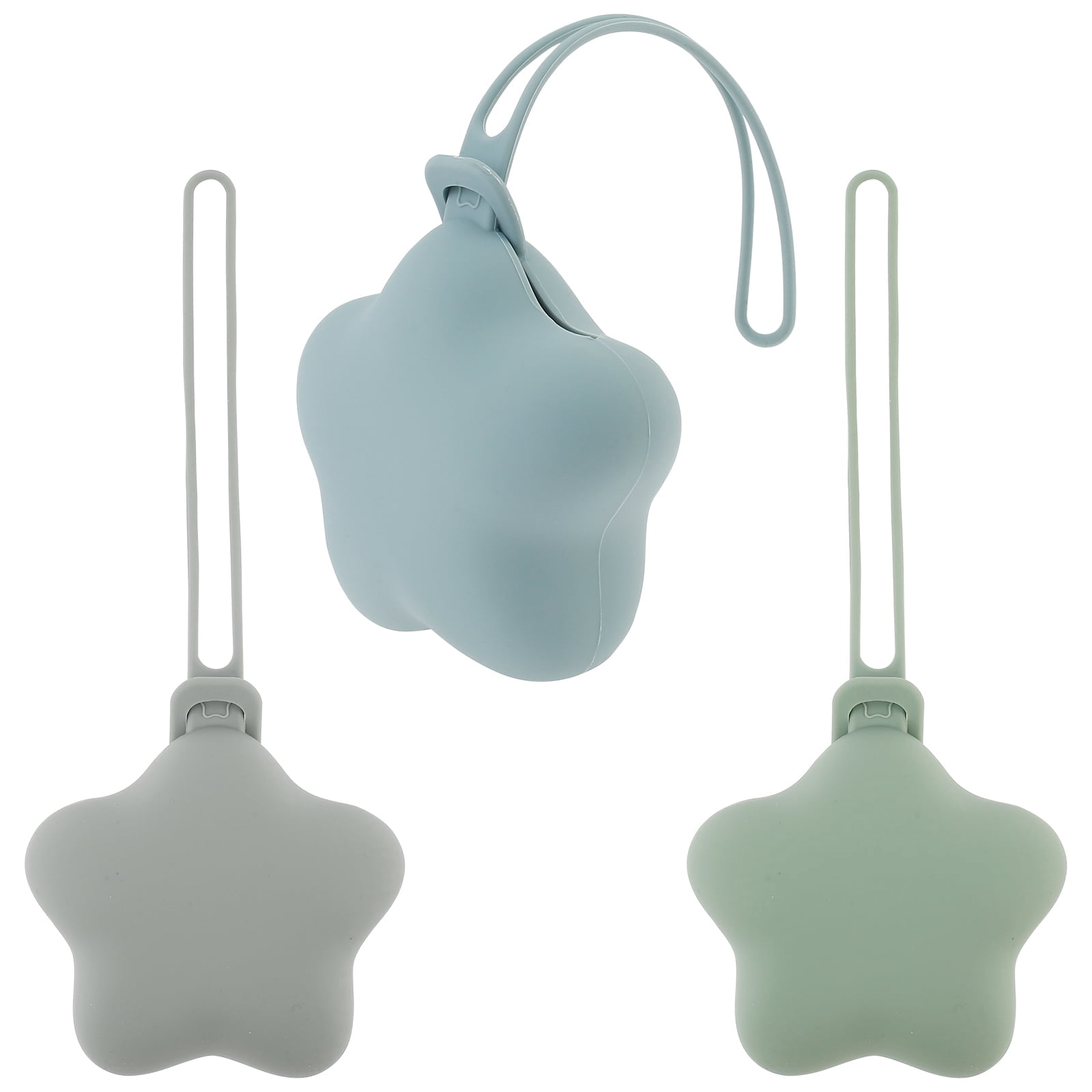 3 Pack Silicone Pacifier Holder Case, Cute Portable Pacifier Storage Case Portable Silicone Pacifier Container Case Easy to Clean