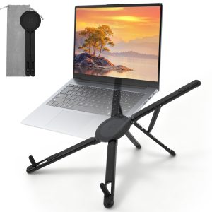 Magnetic Foldable Laptop Stand, Aluminum Laptop Riser, 4 in 1 Computer Riser for Phone, Tablet and Laptop for Desk, Home & Travel