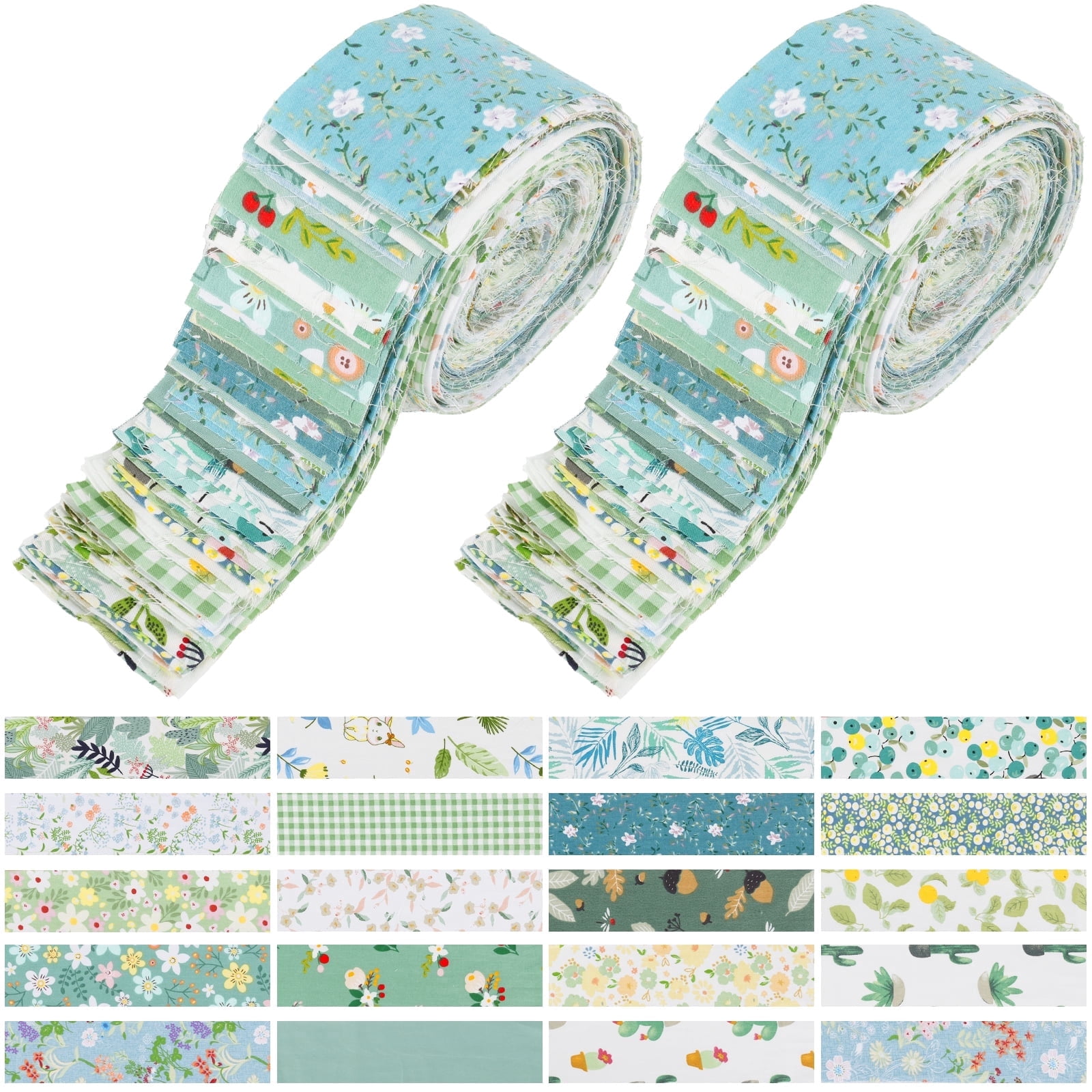 80Pcs Jelly Roll Fabric Cotton Quilting Fabric Breathable Precut Jelly Roll Fabric Strip for Quilting and Sewing 20 Different Patterns 2.56??19.69 inch