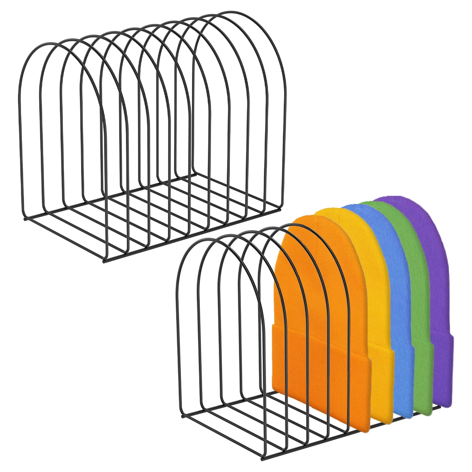 2 Pcs Beanie Holder Organizer Knitted Hat Storage Rack Display Stand Metal Cap Holder for Swimming Hat Heavy Duty Beanie Display Rack for Home Entryway Tabletop Bedroom Closet Dresser Room Office