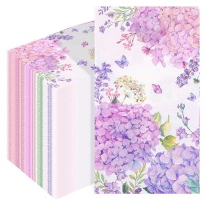 120 Count Watercolor Floral Guest Napkins, 2-Ply Disposable Floral Paper Towels for Bathroom, Wedding, Picnic, Birthday Celebration and Home Decoration, Folding 7.87x4.33 inch