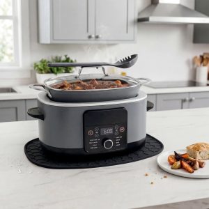 Silicone Heat Resistant Mat for 8.5 Qt Slow Cooker Non Slip Slow Cooker Kitchen Countertop Protector Dishwasher Safe for 6.5Qt Pot
