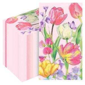 120 Count Floral Paper Napkins, 2-Ply Decorative Watercolor Guest Napkins for Wedding Party, Birthday, Baby Shower, Tea Party, Dinner, and Holiday Table Decor, Folding 7.87x4.33 inch