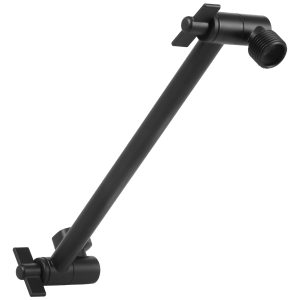 9.65 Inch Shower Head Extension Arm, Dual 360 Degree Swivel Adjustable Stainless Steel Shower Pipe, Universal G1/2 Thread, Matte Black