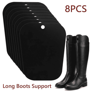 Tcwhniev Boot Shaper Inserts, 8 Pcs Reusable Tall Boot Support to Prevent Creasing, 12" Black