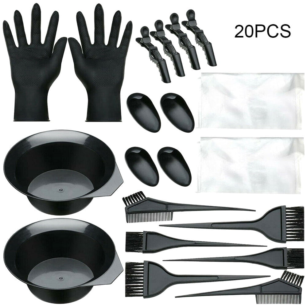EUWBSSR Hair Dye Coloring Kit Tinting Bowl Dye Brush Ear Cover Gloves Coloring DIY Tools