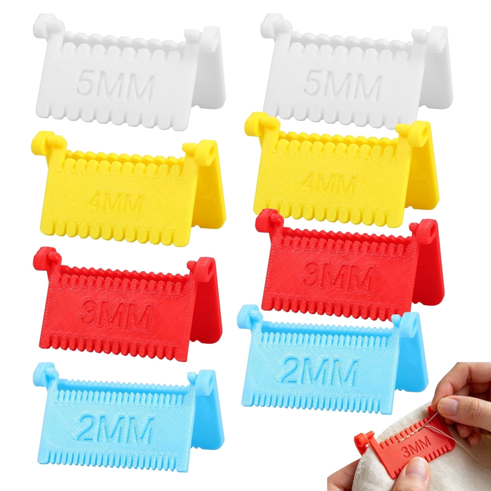 8/6Pcs Clip-On Sewing Ruler Hand Edge Stitch Lock and Sewing Gauge for Even Stitches for Hobbyists and Pros Alike