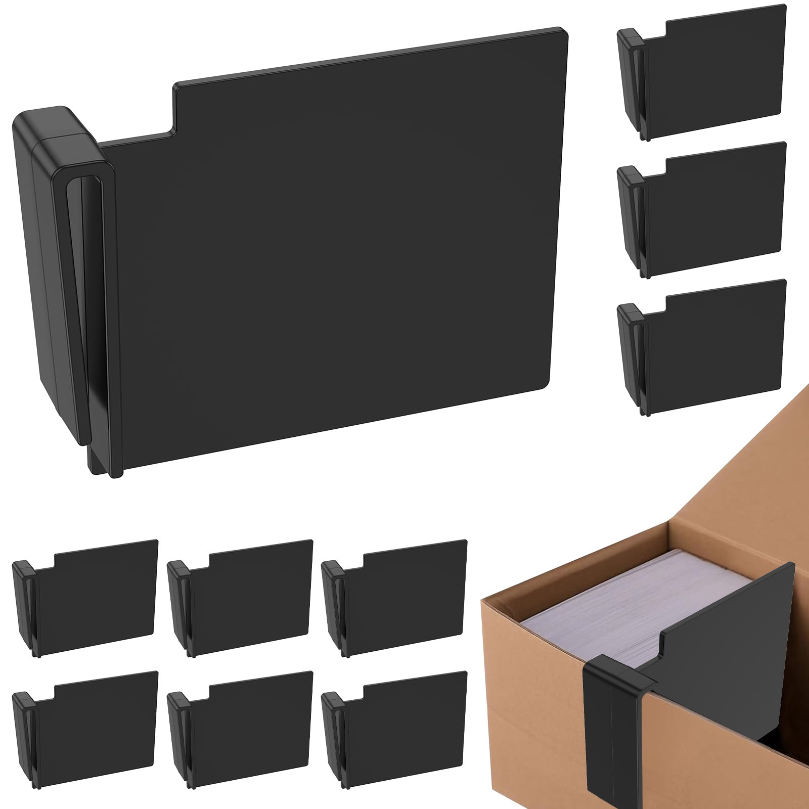 Trading Card Dividers for Cardboard Boxes, 10/20 PCS ABS Plastic Storage Separator Clips for Sports, Baseball & TCG Cards, Compatible with Single or Double Wall Box