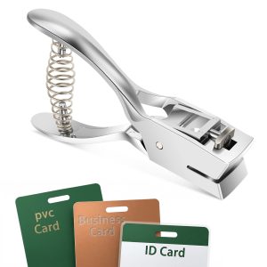 Heavy Duty Slot Punch 0.12 x 0.59in, Portable ID Badge Hole Puncher with Reinforced Spring for PVC Cards, Laminated Sheets, and Luggage Tags