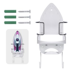 Xiyztok Wall Mounted Iron Rack Universal Ironing Board Hanger Household Electric Iron Holder Heat-Resistant Hanging Accessories for Laundry Rooms Home Hotel Offices Storage
