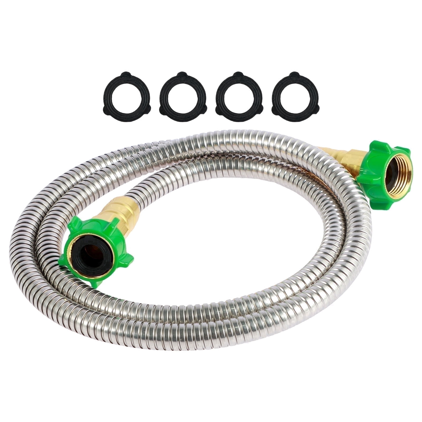 Short Garden Hose 3ft Female to Female 304 Stainless Steel Leader Hose Heavy Duty Water Hose Connector