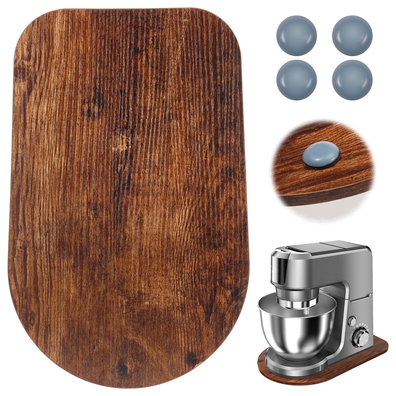 Xiyztok Wood Mixer Slider Mat for 4.5-5 Qt Tilt Head Stand Mixer Kitchen Appliance Slider Tray Countertop Storage Attachment