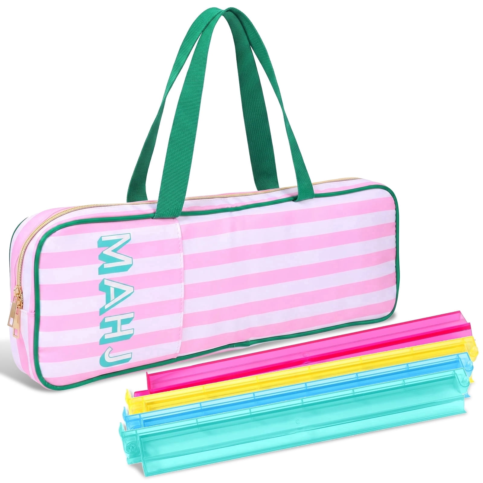 FVKRNYZ Mahjong Rack Carrying Case Lightweight Polyester Storage Bag with Handle and Pocket Fits Mahjong Tile and Accessory
