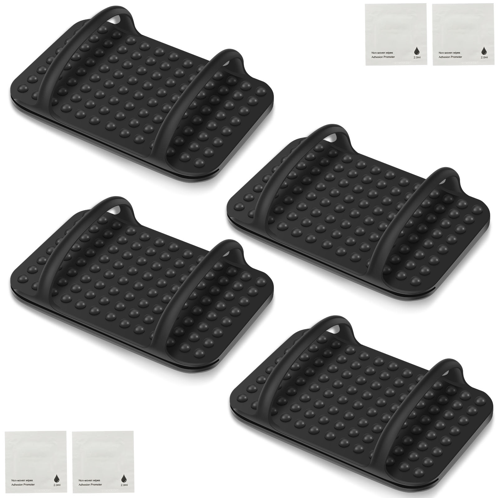 4 Pack Under Desk Laptop Charger Holder Silicone Power Brick Mount with Adhesive Adjustable Laptop Charger Holder with 360?? Ventilation
