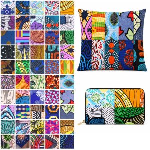 100 Pcs African Fabric Squares 5 x 5 in Quilting Fabrics Bundles Kente Cloth African Wax Squares Ankara Fat Quarters for DIY Sewing Cloths Handmade Accessories