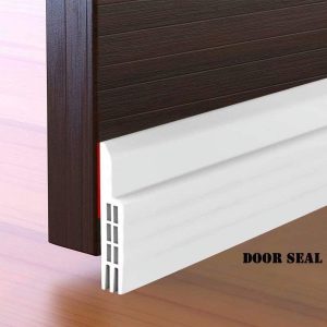 Xiyztok Door Draft Stopper, 39" Under Door Sweep Weather Stripping Seal for Bottom of Doors, Soundproof Noise Blocker, White