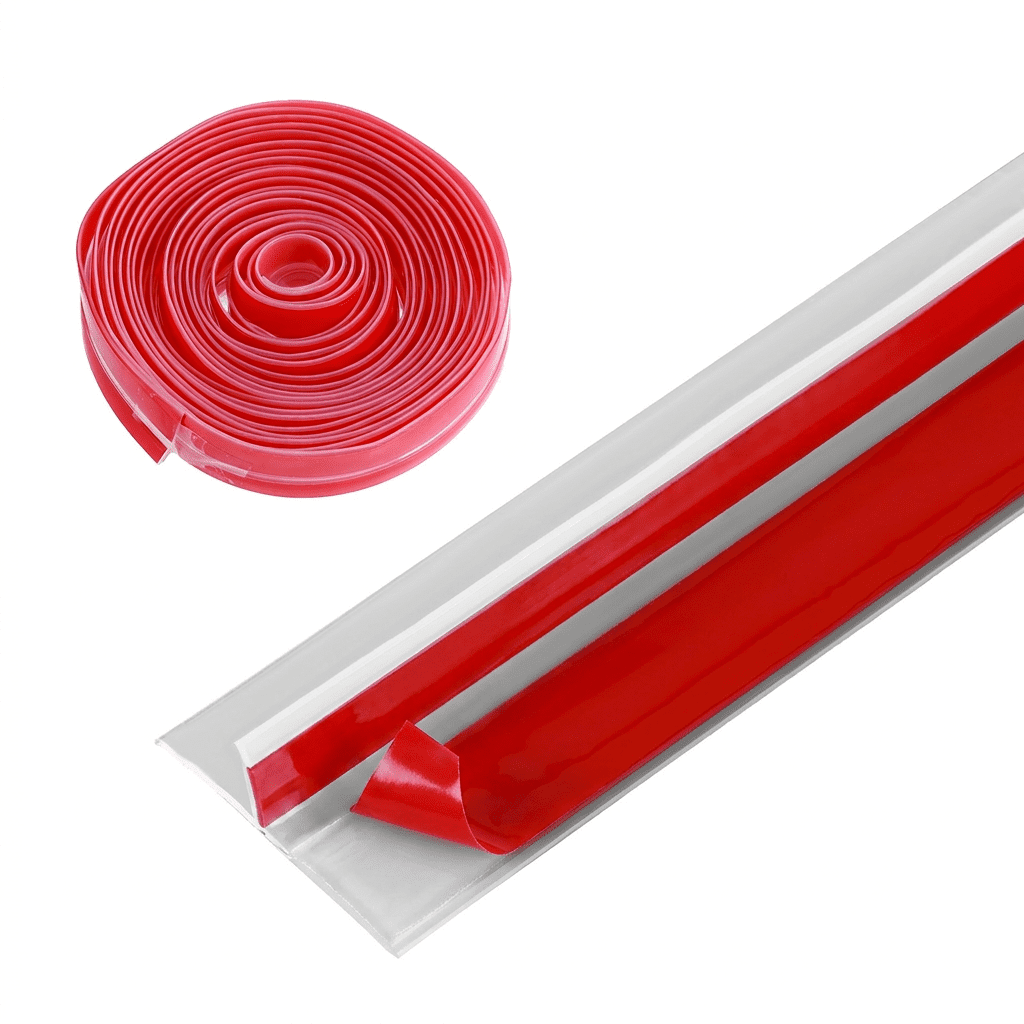 19.6 Ft Door Draft Stopper, T-Shaped Silicone Weather Stripping for Side of Door Frame, 1.37" W