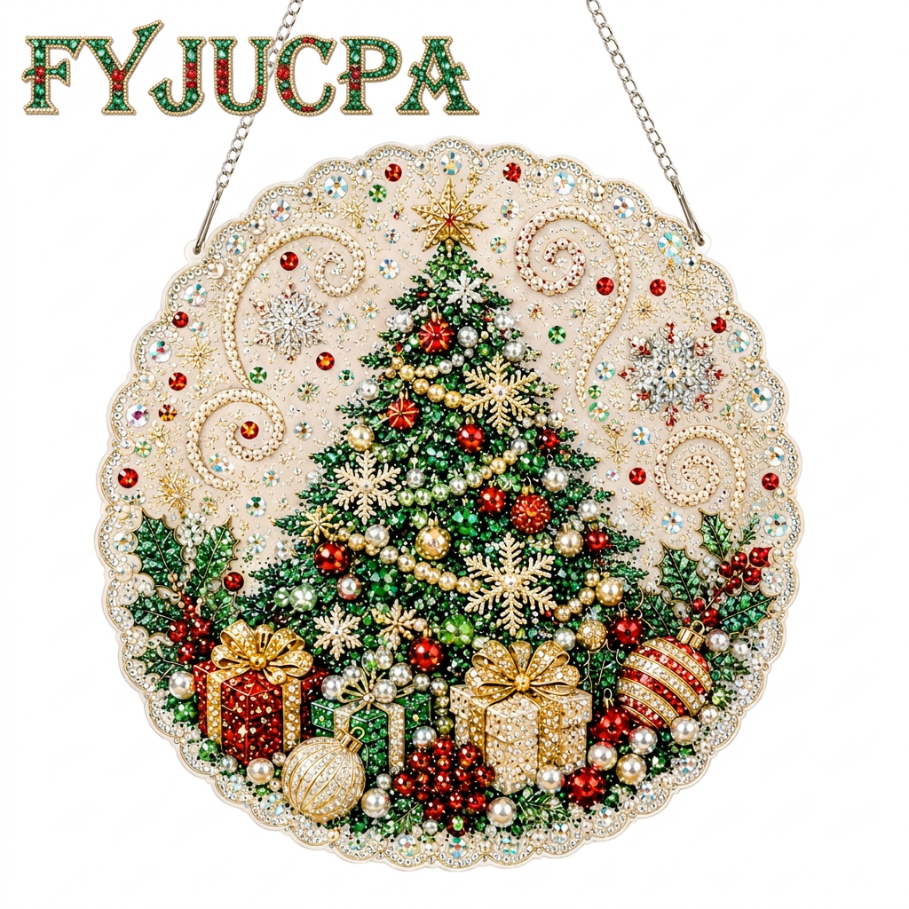 Diamond Art Kits for Adults Pendant Suncatcher, Double-Sided Acrylic Window Hanging Decor, Special Shaped Crystal DIY Paint with Diamonds Craft Set, Christmas Gift