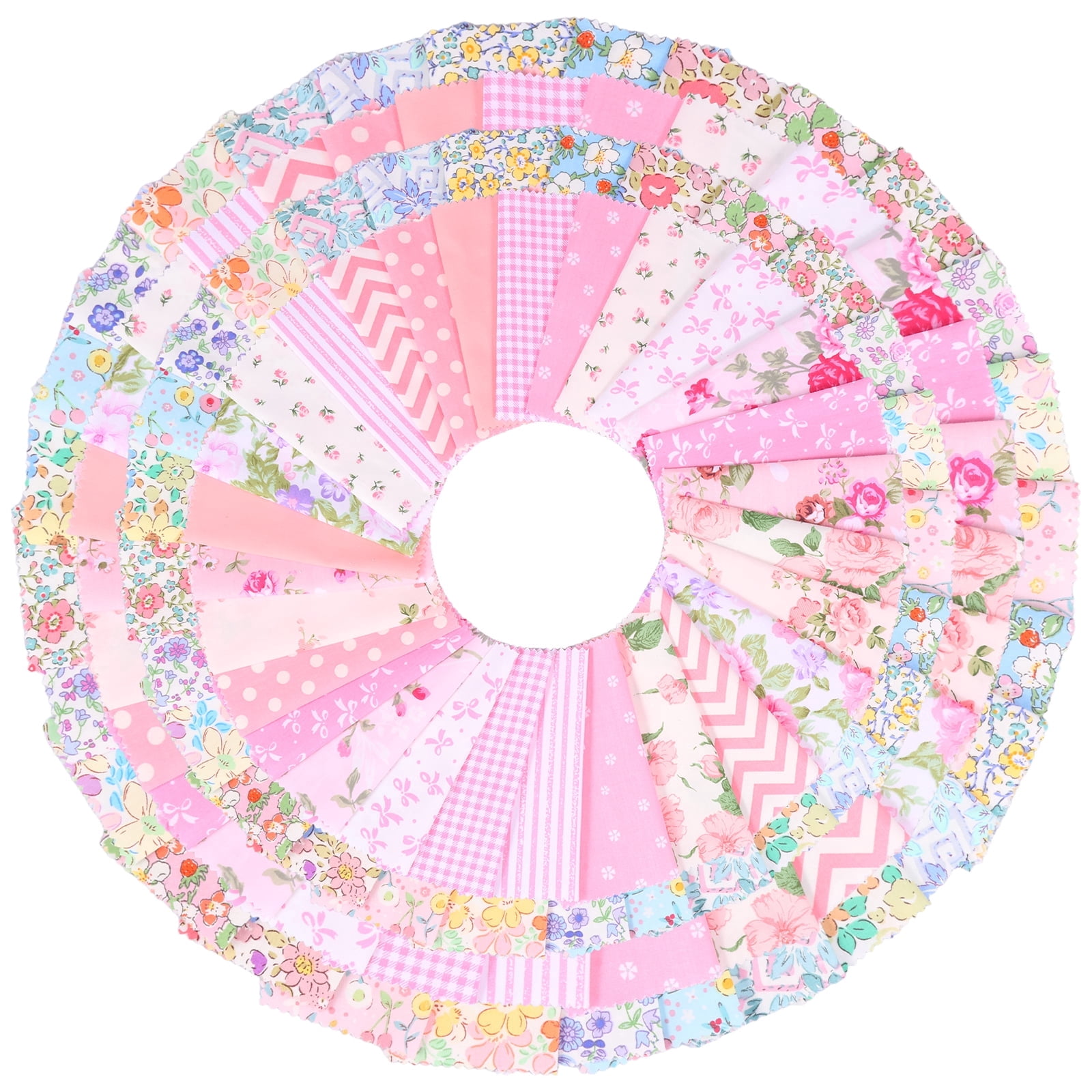 168Pcs Quilting Cotton Fabric Square 5 x 5 inches Charm Pack for Quilting Pre-Cut Quilting Fabric Squares Floral Patchwork for Sewing Scrapbooking Patchwork DIY Crafts