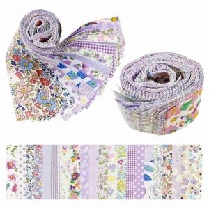 80Pcs Jelly Roll Fabric Breathable Jelly Roll Fabric Strip Practical Quilting Supplies for Blanket Purse Doll Clothes,2.52 x 19.69 in