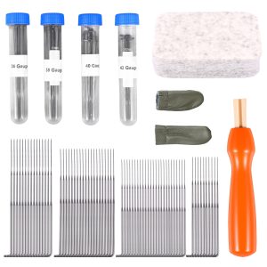 74 Pcs Felting Needle Set with Wool Felt Pad, Needle Felting Starter Kit for Beginners, 36/38/40/42 Gauge Needles and Wooden Handle for DIY Crafts
