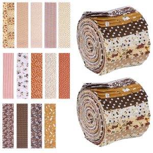 84 Pcs Jelly Roll Fabric Strips 2.5x20 Inch Cotton 14 Assorted Prints for Quilting Sewing Patchwork DIY Crafts Home Decor